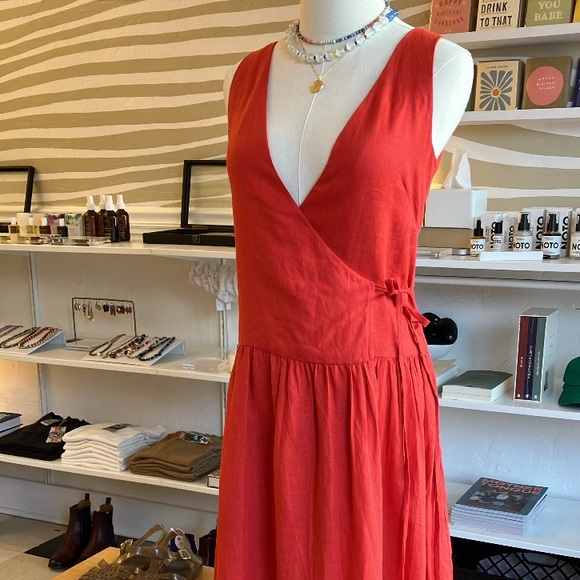 Apiece Apart Tiered Wrap maxi dress in Poppy - Picture 3 of 3